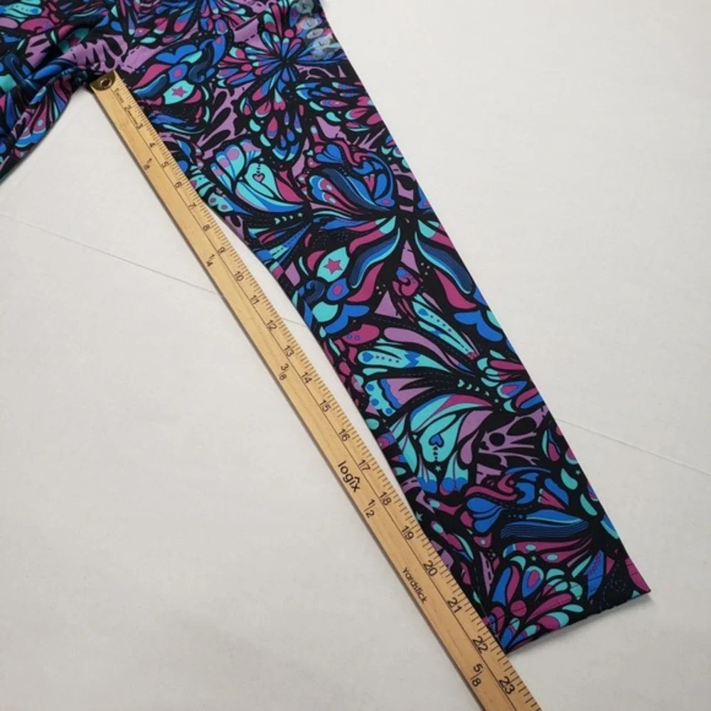 Converse All Star Leggings Girls Large‎ Blue Butterfly High Rise Whimsygoth